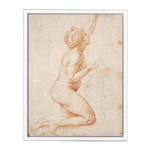 A Kneeling Nude Woman with her Left Arm Raised By Raphael