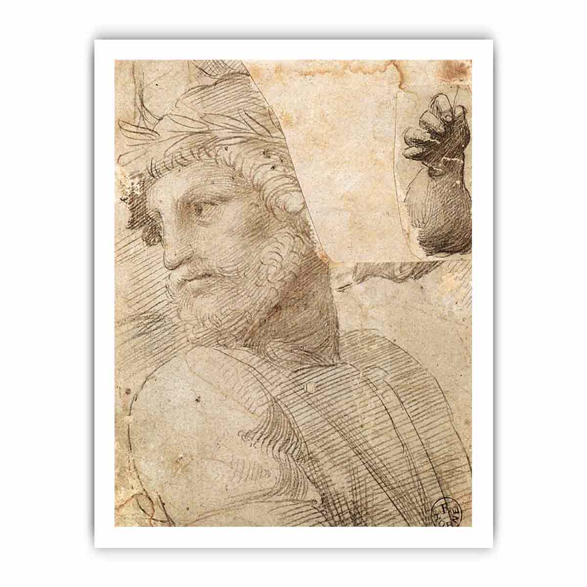 Study for the Head of a Poet By Raphael