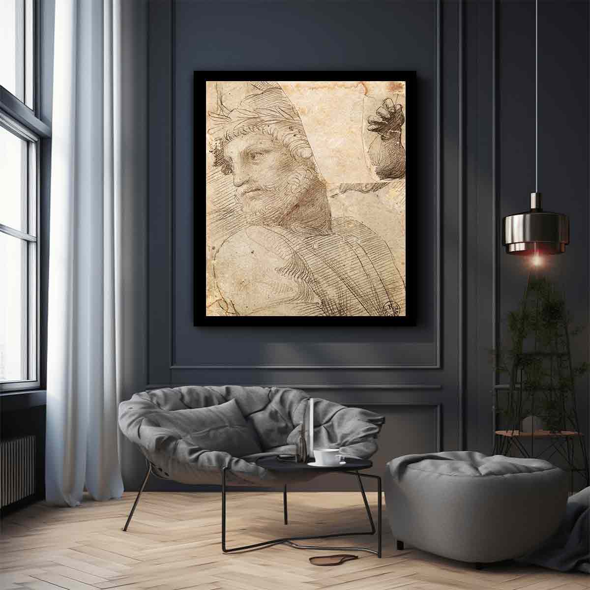 Study for the Head of a Poet By Raphael