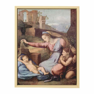 Maria und Johannes der Täufer beten das schlafende Christuskind an (Madonna mit der Krone) By Raphael