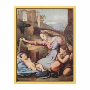 Maria und Johannes der Täufer beten das schlafende Christuskind an (Madonna mit der Krone) By Raphael
