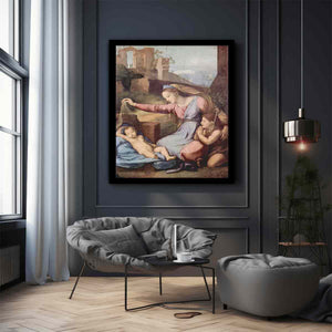 Maria und Johannes der Täufer beten das schlafende Christuskind an (Madonna mit der Krone) By Raphael