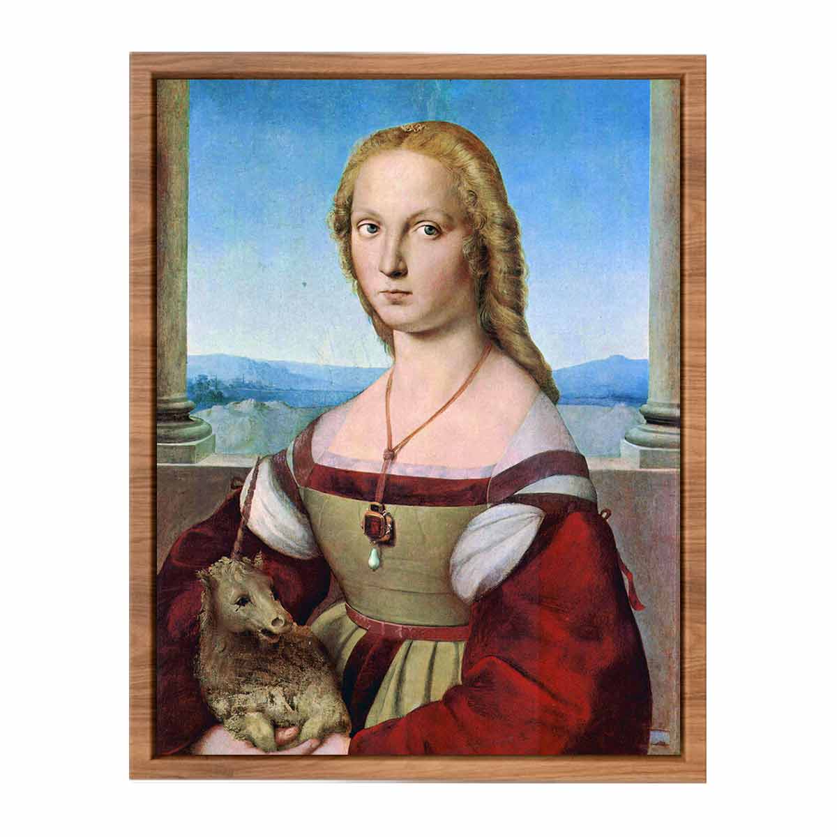 Porträt einer jungen Frau mit dem Einhorn (Dame mit dem Einhorn) By Raphael