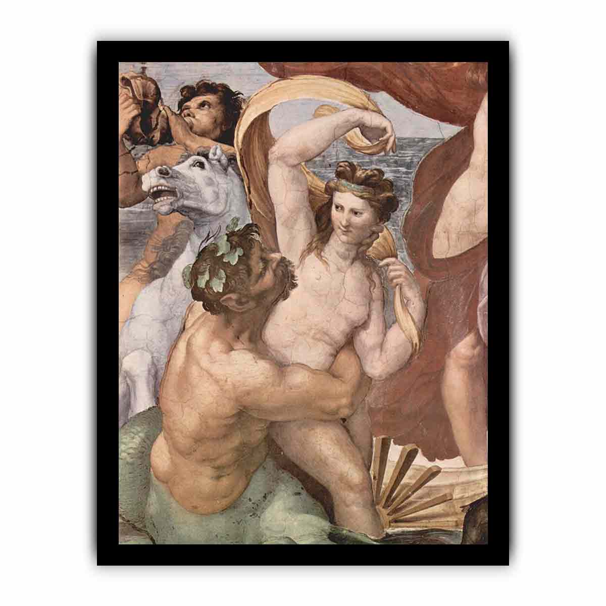 Fresken in der Villa Farnesia, Wandfresko, Szene: Triumph der Galatea, Detail By Raphael