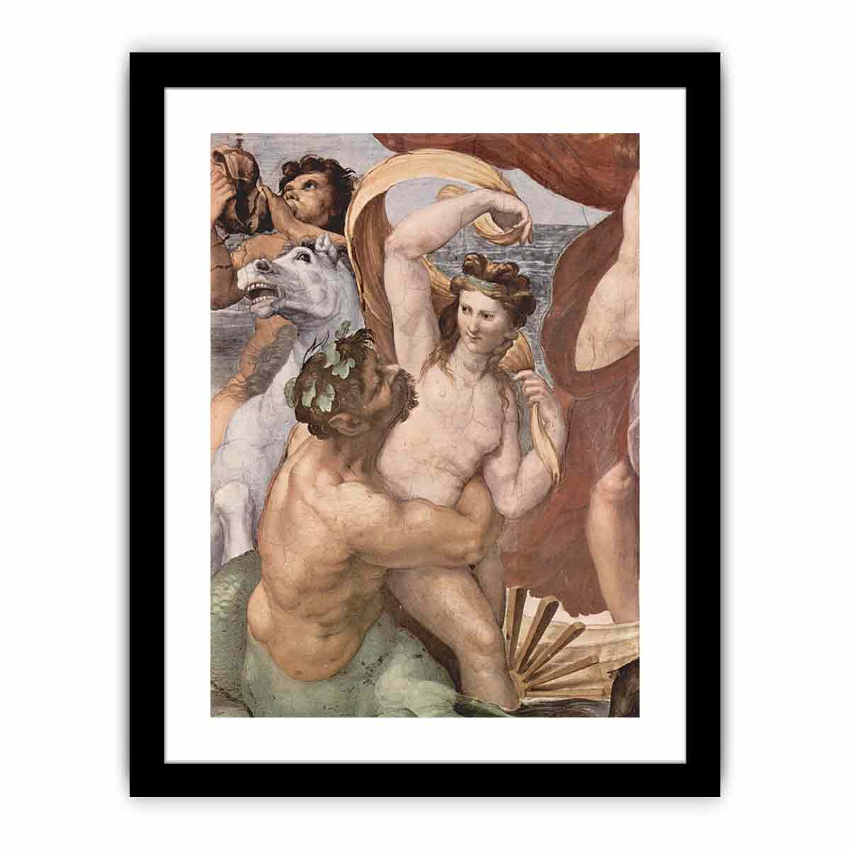 Fresken in der Villa Farnesia, Wandfresko, Szene: Triumph der Galatea, Detail By Raphael