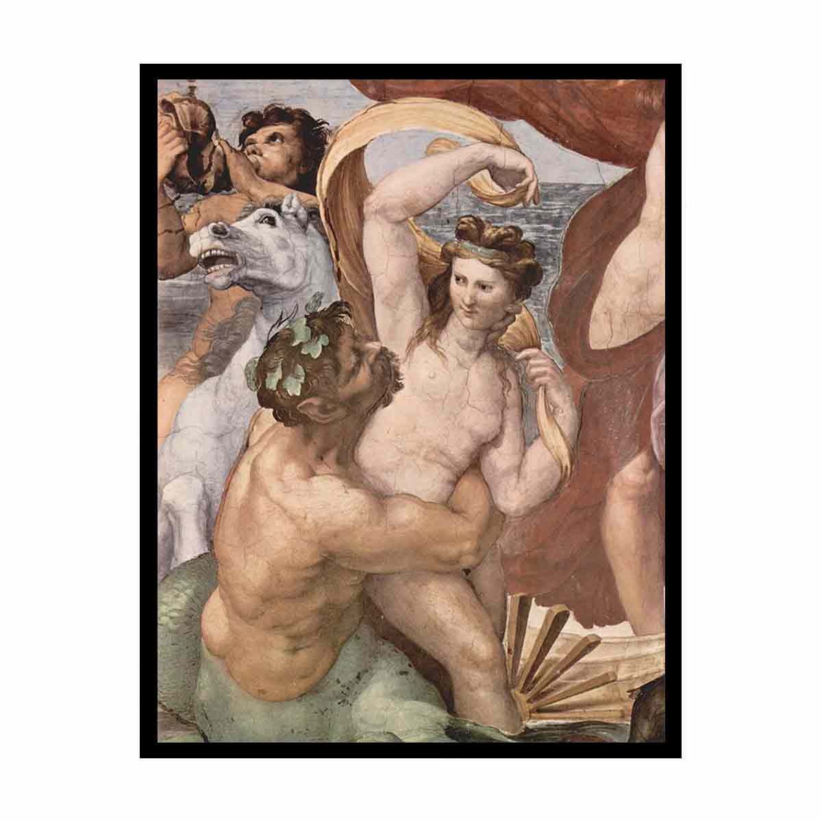 Fresken in der Villa Farnesia, Wandfresko, Szene: Triumph der Galatea, Detail By Raphael