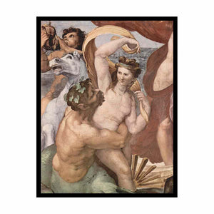 Fresken in der Villa Farnesia, Wandfresko, Szene: Triumph der Galatea, Detail By Raphael
