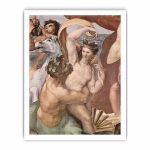 Fresken in der Villa Farnesia, Wandfresko, Szene: Triumph der Galatea, Detail By Raphael
