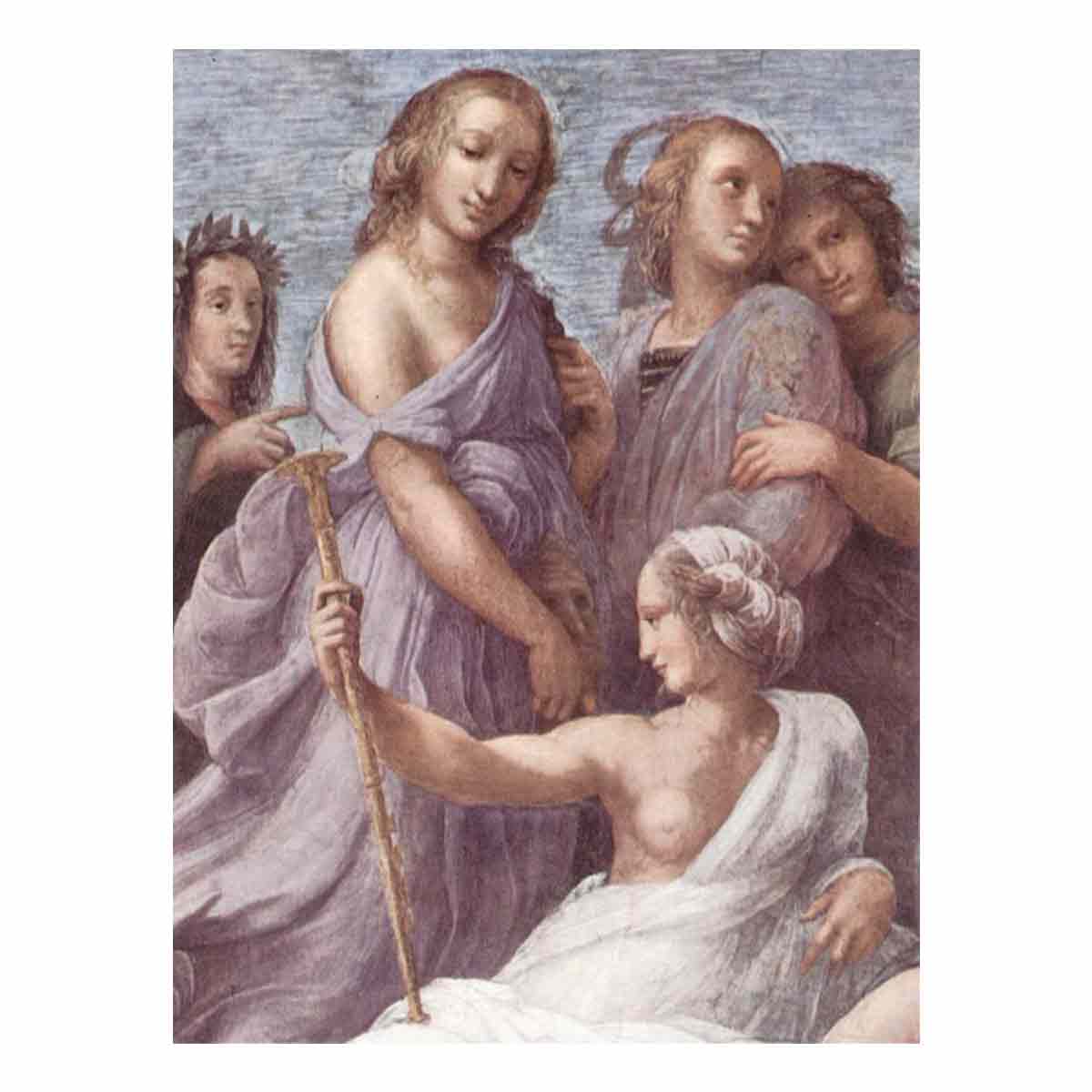 Stanza della Signatura in the Vatican for Pope Julius II, wall frescoes, scene The Parnassus, detail