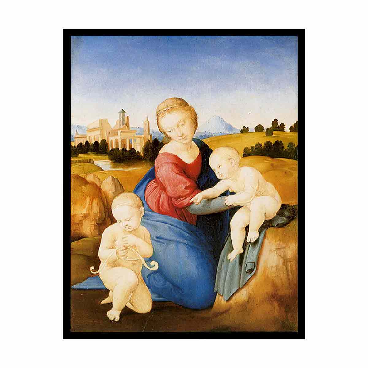 Madonna Esterházy, Szene: Maria mit Christuskind und Johannes dem Täufer By Raphael