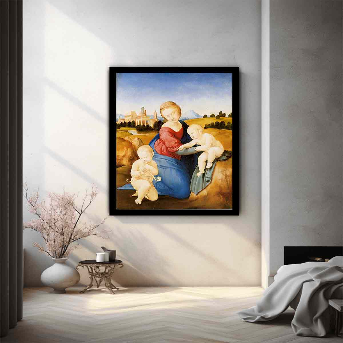 Esterhazy Madonna, scene with Mary and Christ child, John the Baptist