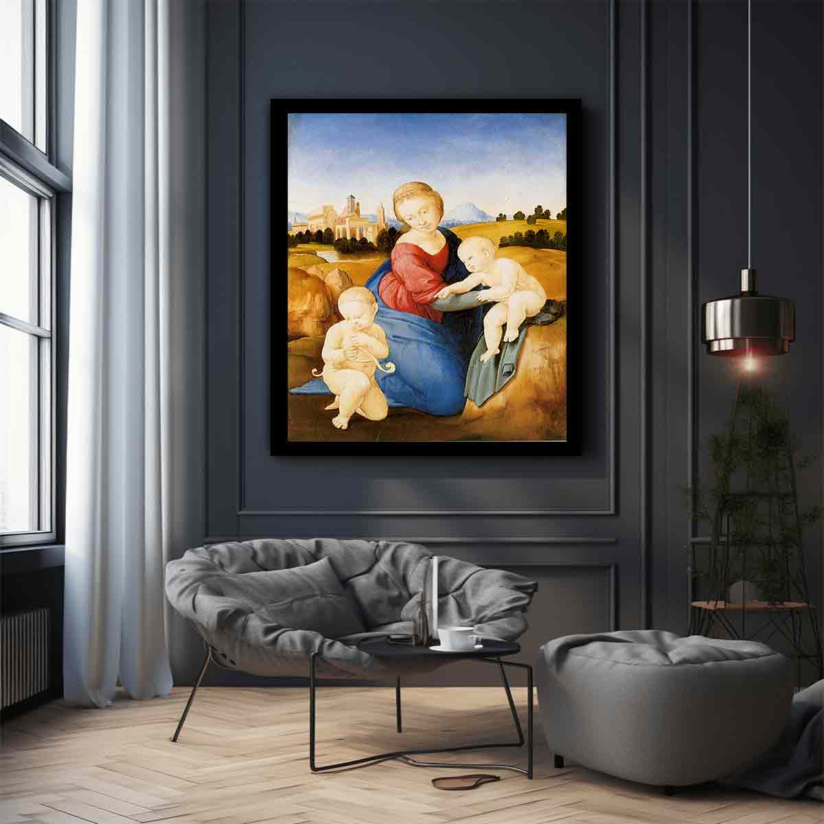 Madonna Esterházy, Szene: Maria mit Christuskind und Johannes dem Täufer By Raphael