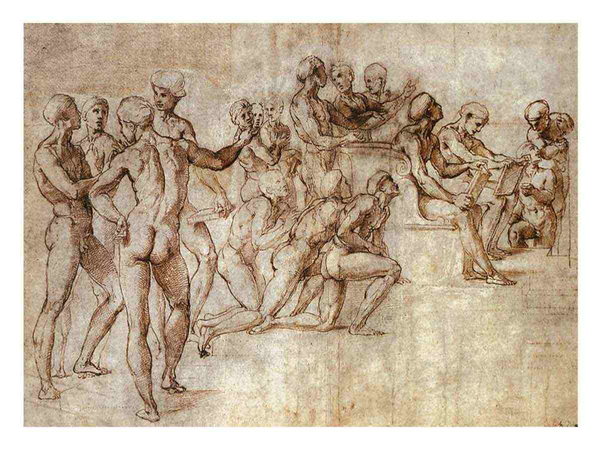 Nude Garzone Study for the Disputa By Raphael