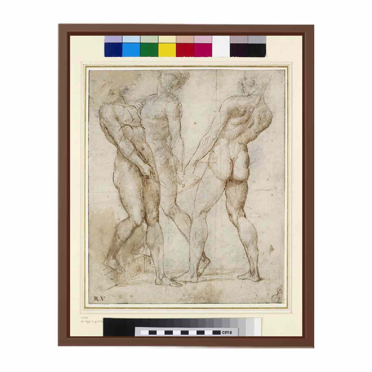 Study of Three Nude Bearers By Raphael
