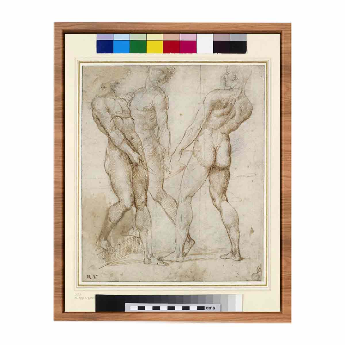 Study of Three Nude Bearers By Raphael