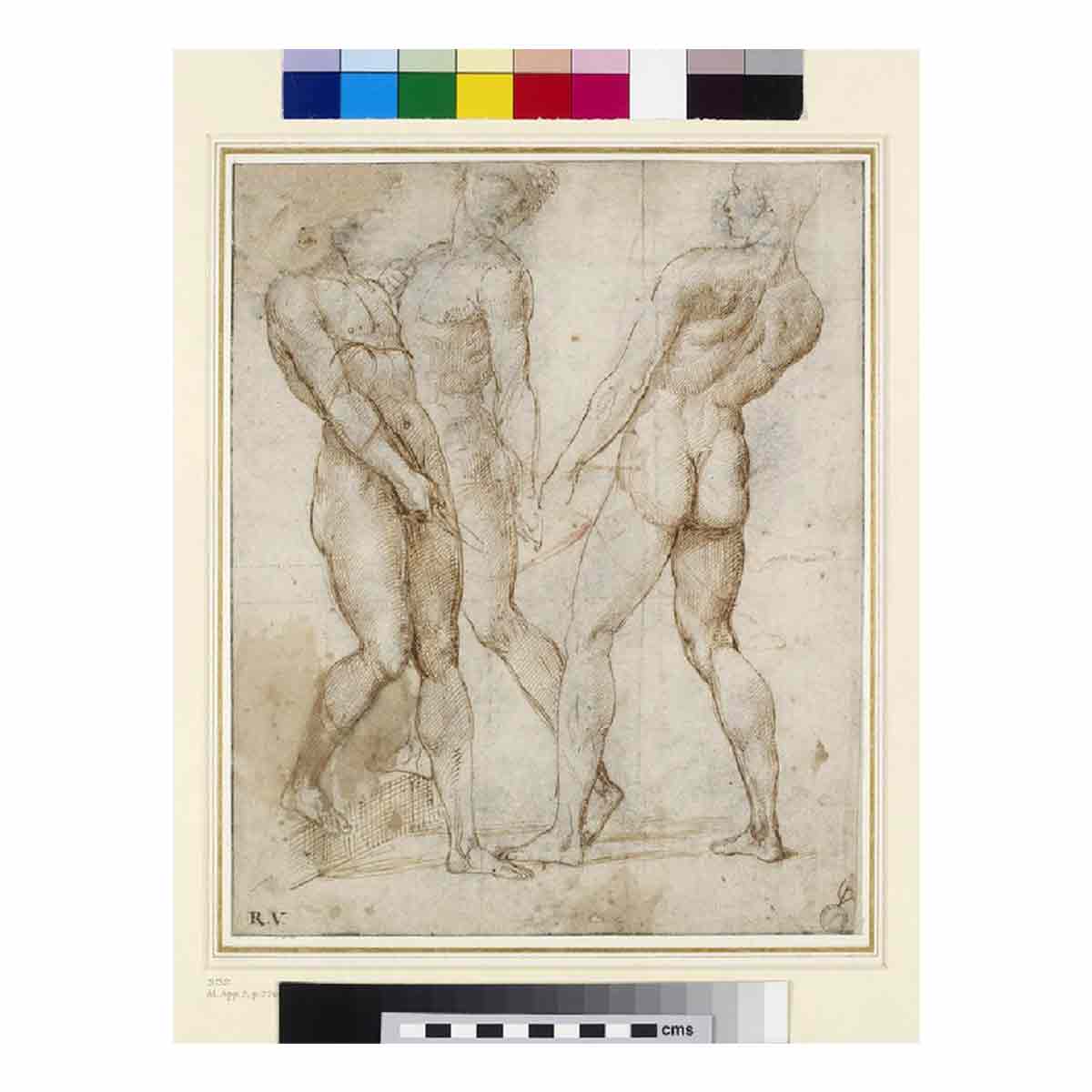 Study of Three Nude Bearers By Raphael