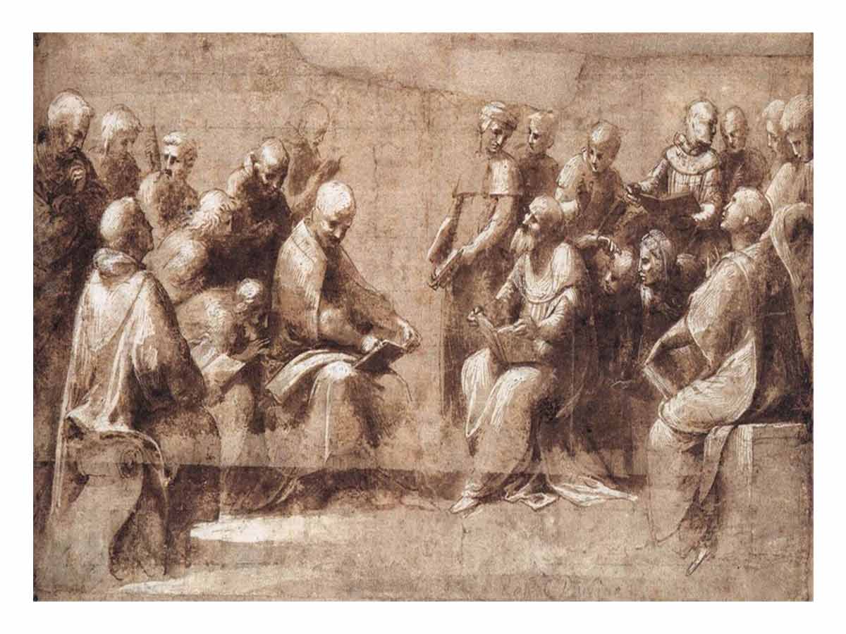 Design for the lower half of the Disputa By Raphael