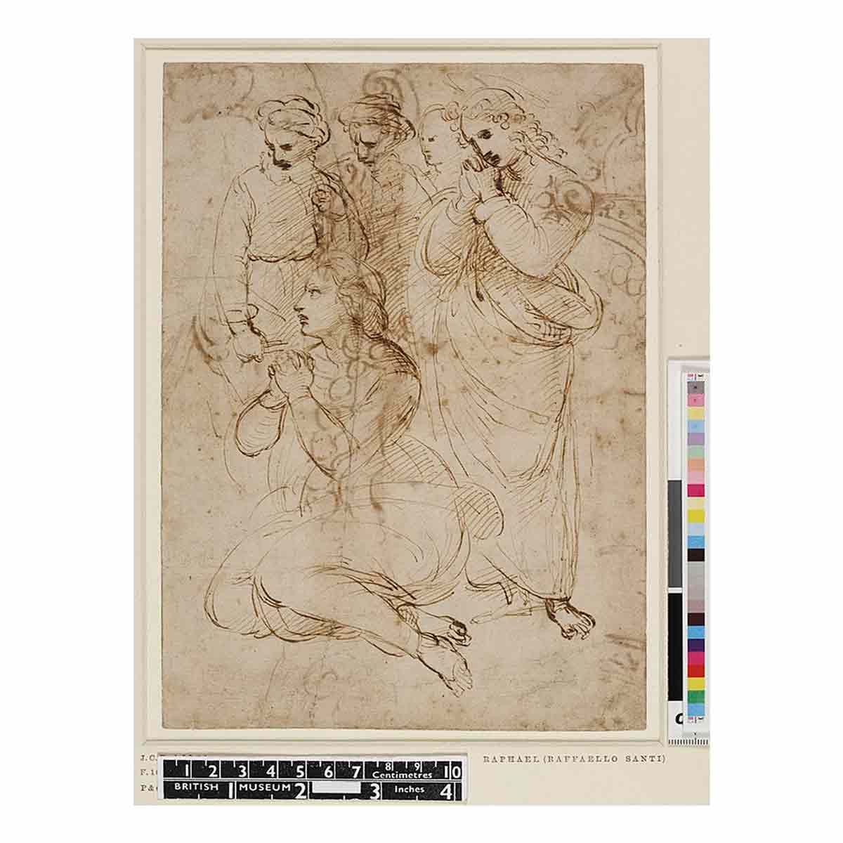 Study of Mourning Figures By Raphael