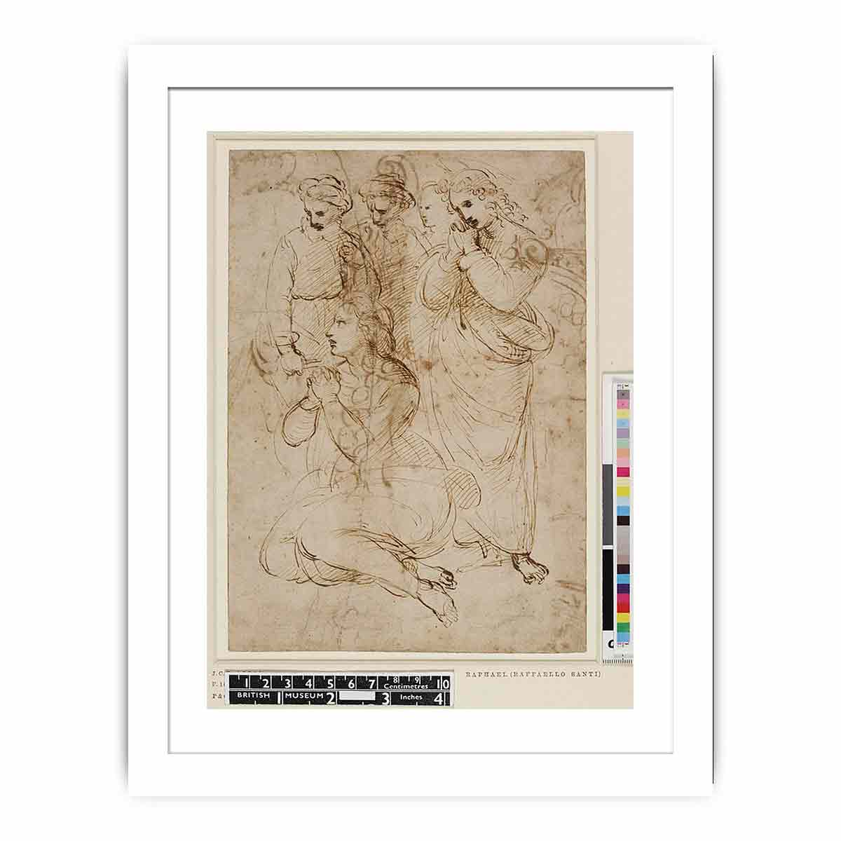 Study of Mourning Figures By Raphael