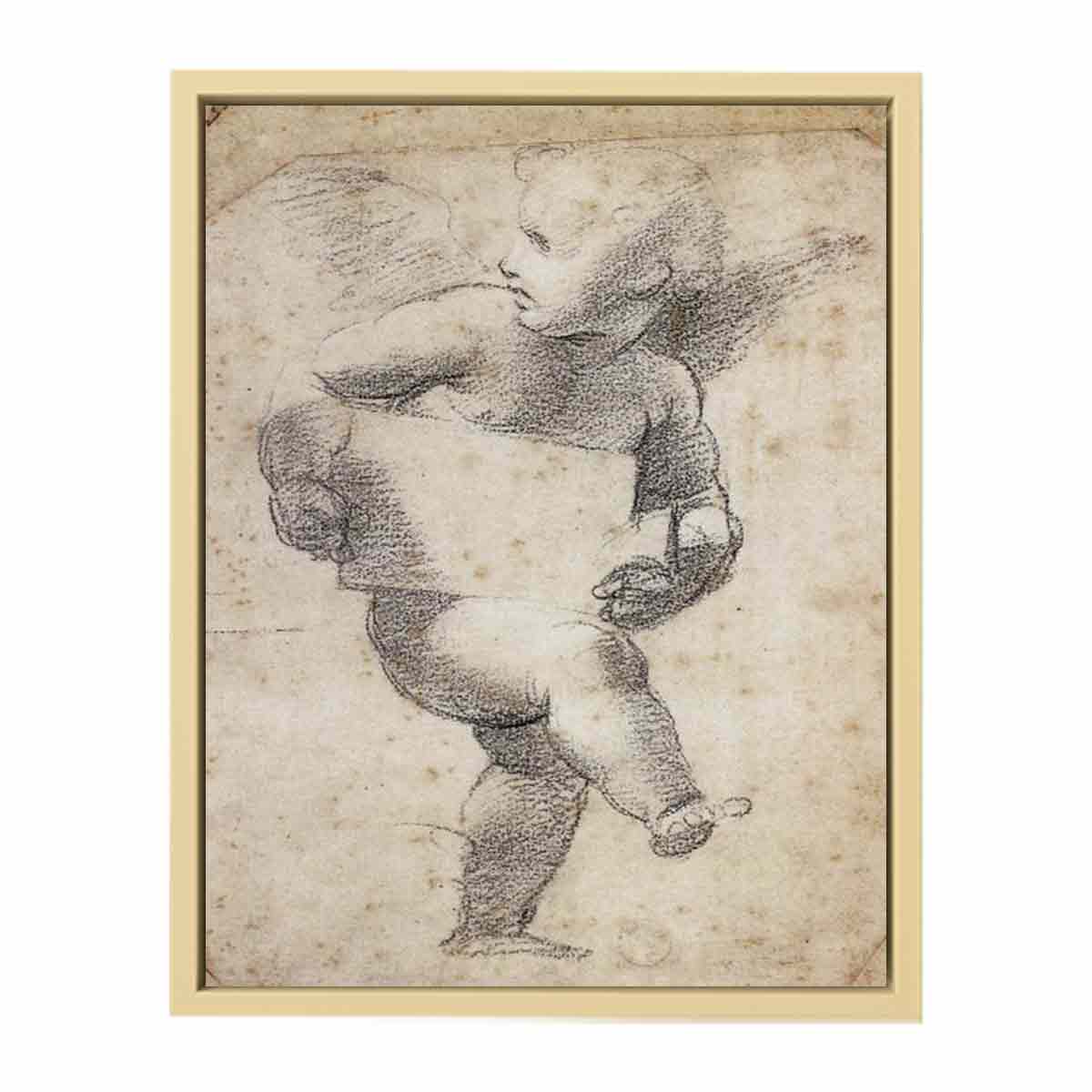 Winged Putto with Cartello By Raphael