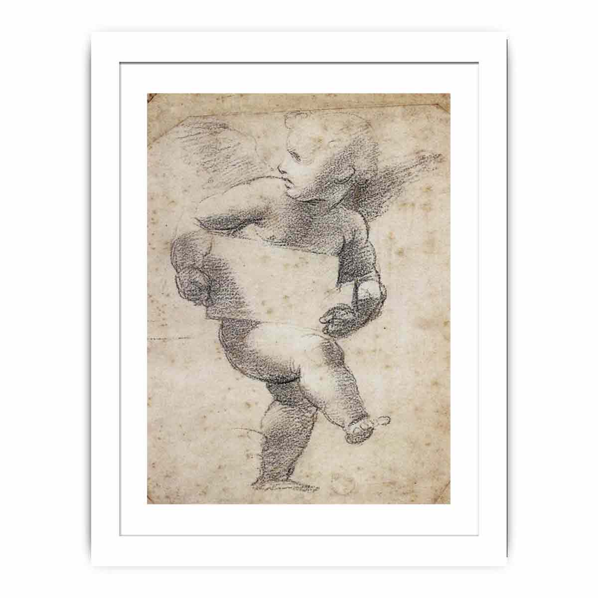 Winged Putto with Cartello By Raphael