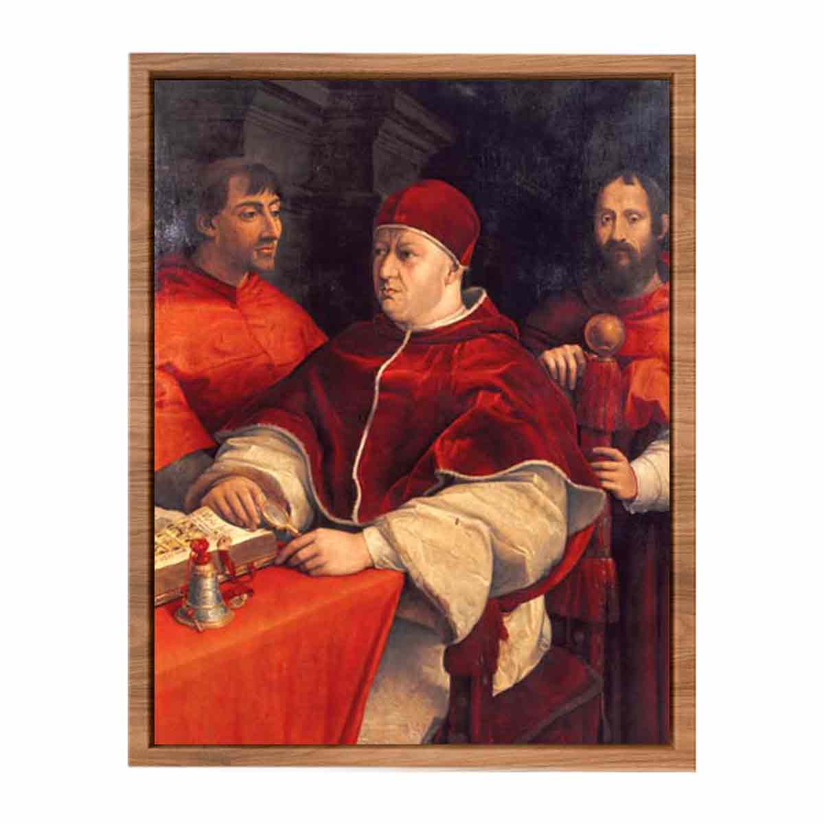Portrait of Leo X with Cardinals Giulio de Medici and Luigi de Rossi By Raphael