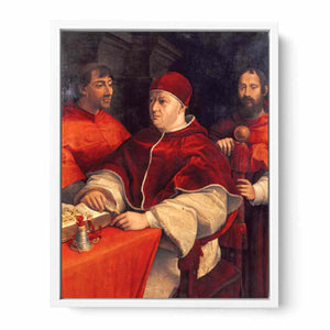 Portrait of Leo X with Cardinals Giulio de Medici and Luigi de Rossi By Raphael