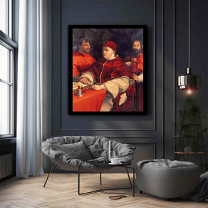 Portrait of Leo X with Cardinals Giulio de Medici and Luigi de Rossi By Raphael