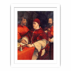 Portrait of Leo X with Cardinals Giulio de Medici and Luigi de Rossi By Raphael