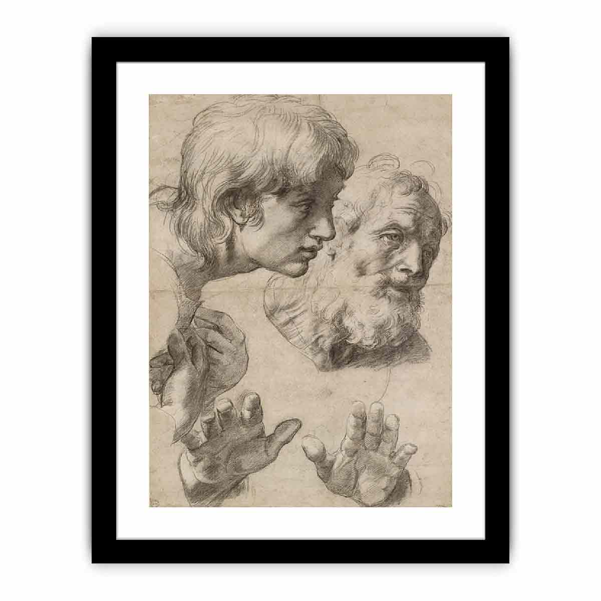 Heads and hands of the Apostles By Raphael