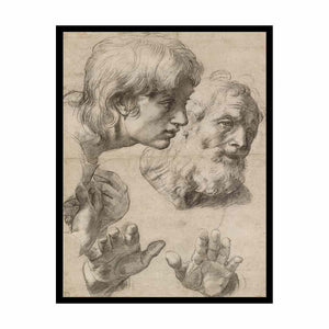 Heads and hands of the Apostles By Raphael