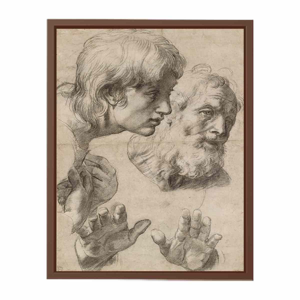 Heads and hands of the Apostles By Raphael