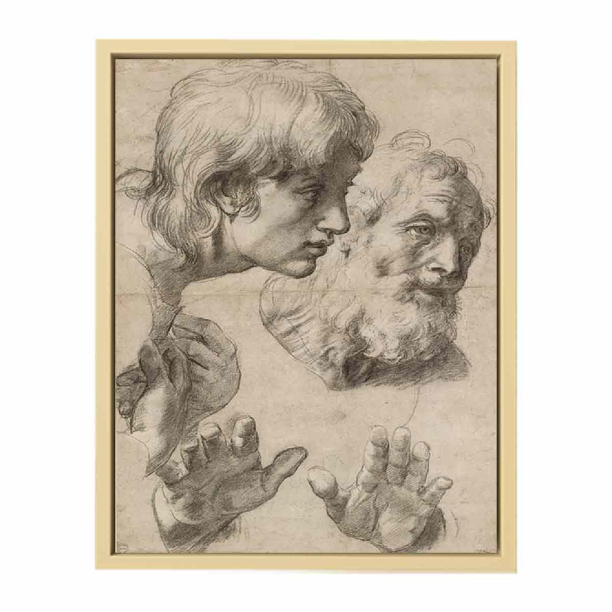 Heads and hands of the Apostles By Raphael