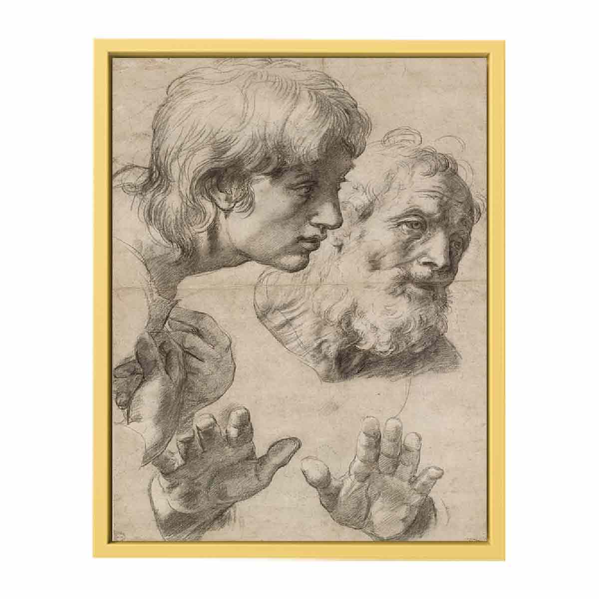 Heads and hands of the Apostles By Raphael
