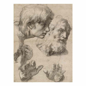 Heads and hands of the Apostles By Raphael