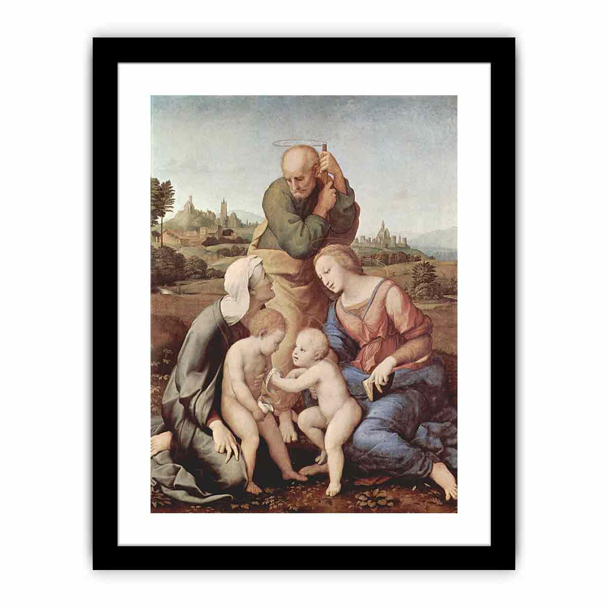 Sacra Familia Canigiani, Szene: Heilige Familie mit Hl. Elisabeth und Hl. Johannes dem Täufer By Raphael