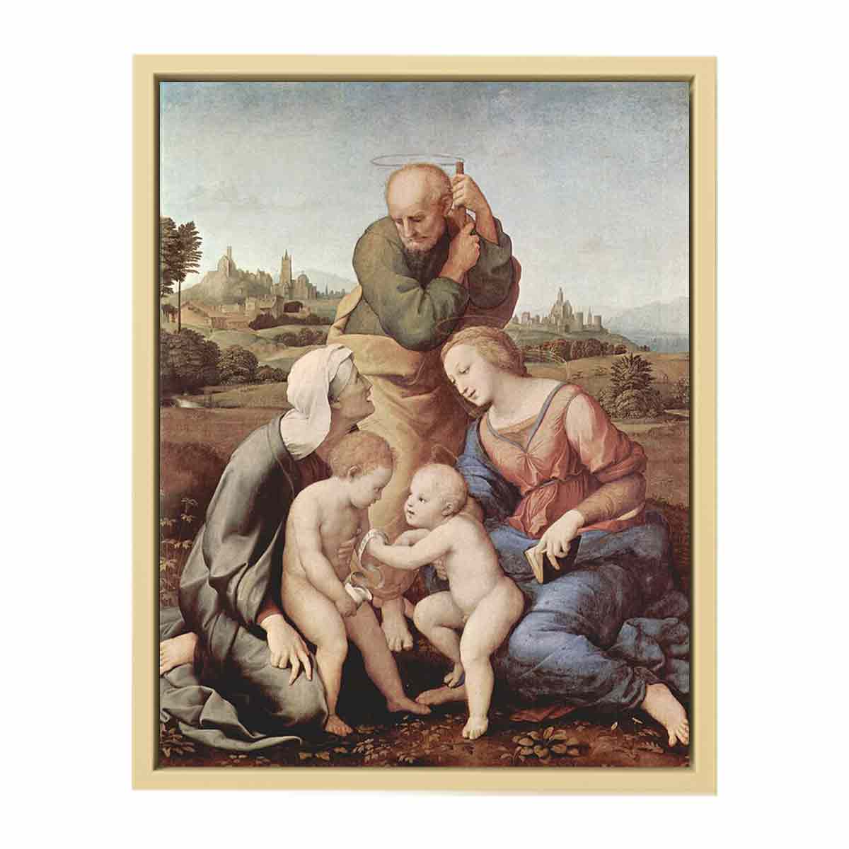 Sacra Familia Canigiani, Szene: Heilige Familie mit Hl. Elisabeth und Hl. Johannes dem Täufer By Raphael
