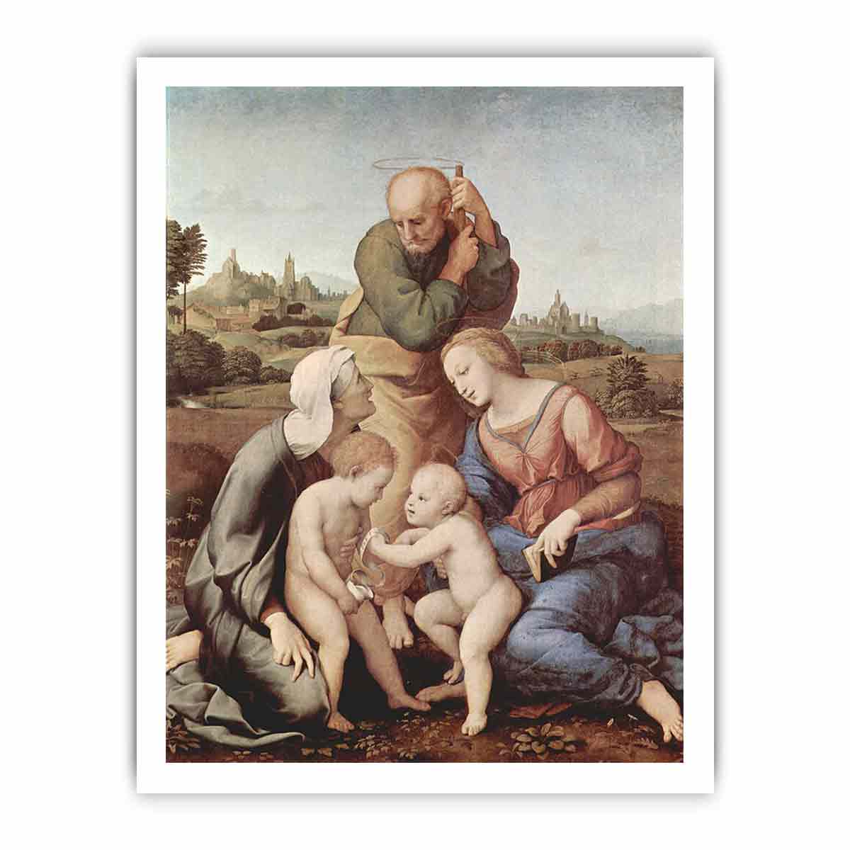 Sacra Familia Canigiani, Szene: Heilige Familie mit Hl. Elisabeth und Hl. Johannes dem Täufer By Raphael