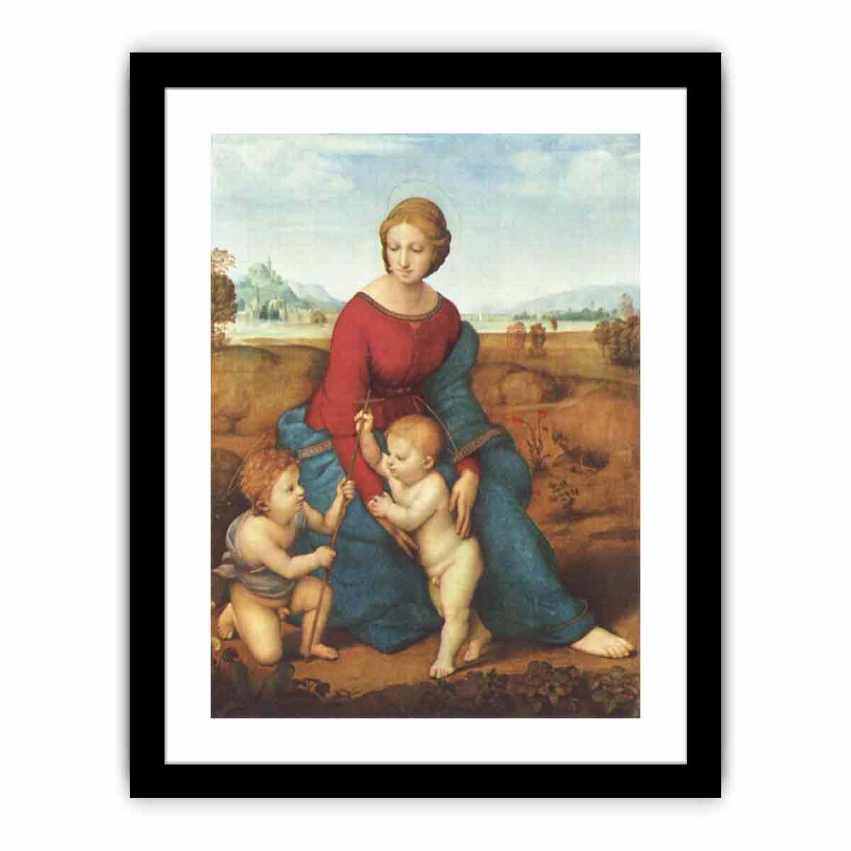 Madonna im Grünen, Szene: Maria mit Christuskind und Johannes dem Täufer By Raphael