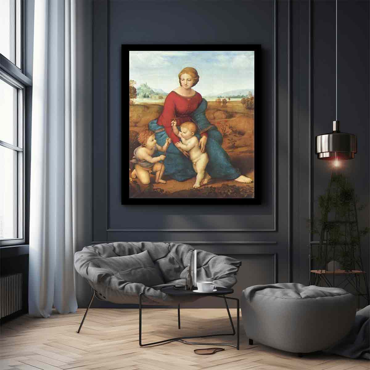 Madonna im Grünen, Szene: Maria mit Christuskind und Johannes dem Täufer By Raphael