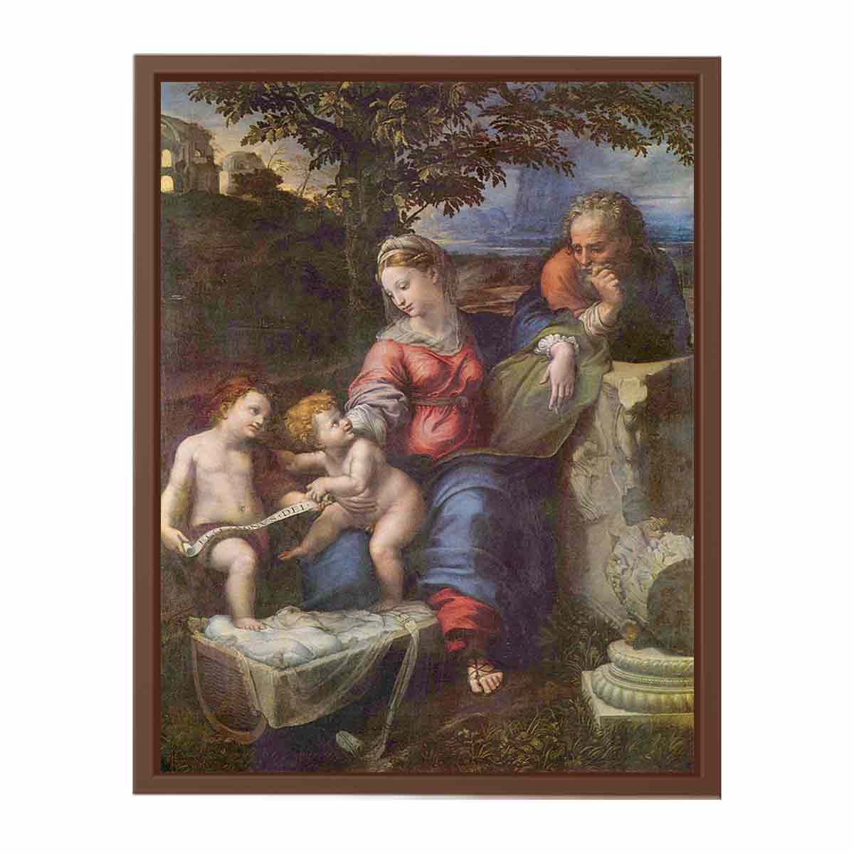 Hl. Familie unter der Eiche, mit Johannes dem Täufer By Raphael