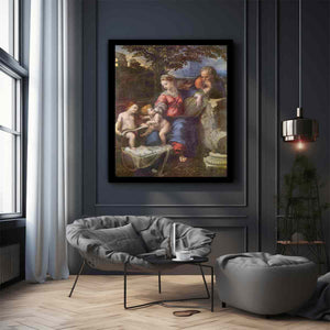 Hl. Familie unter der Eiche, mit Johannes dem Täufer By Raphael