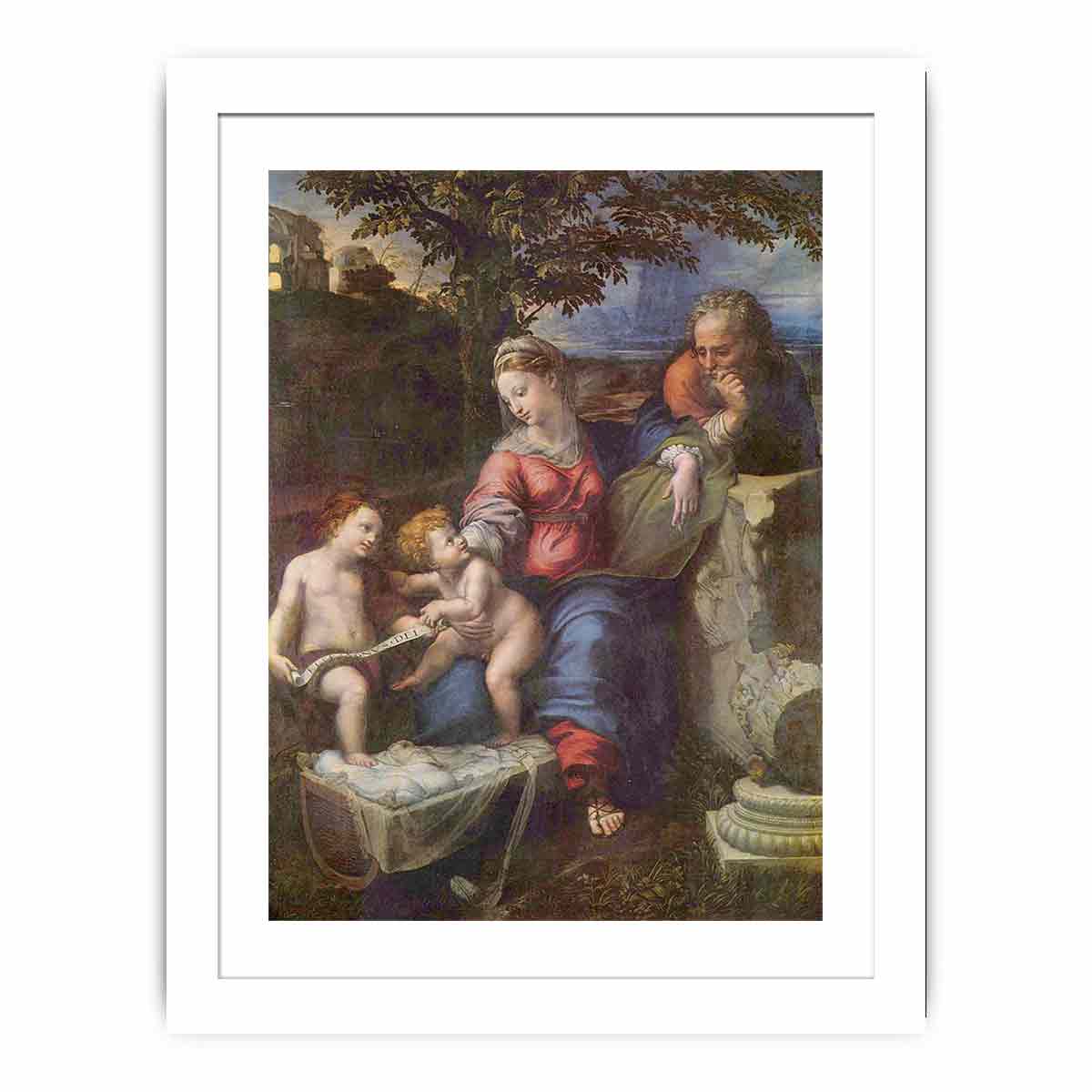 Hl. Familie unter der Eiche, mit Johannes dem Täufer By Raphael