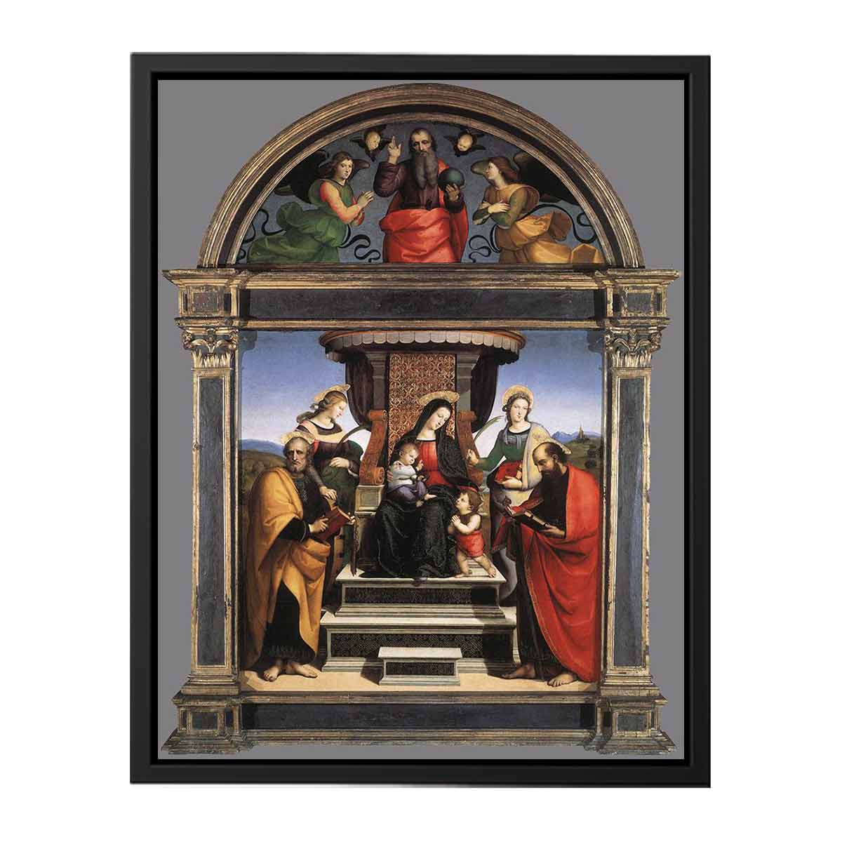 Madonna and Child Enthroned with Saints By Raphael