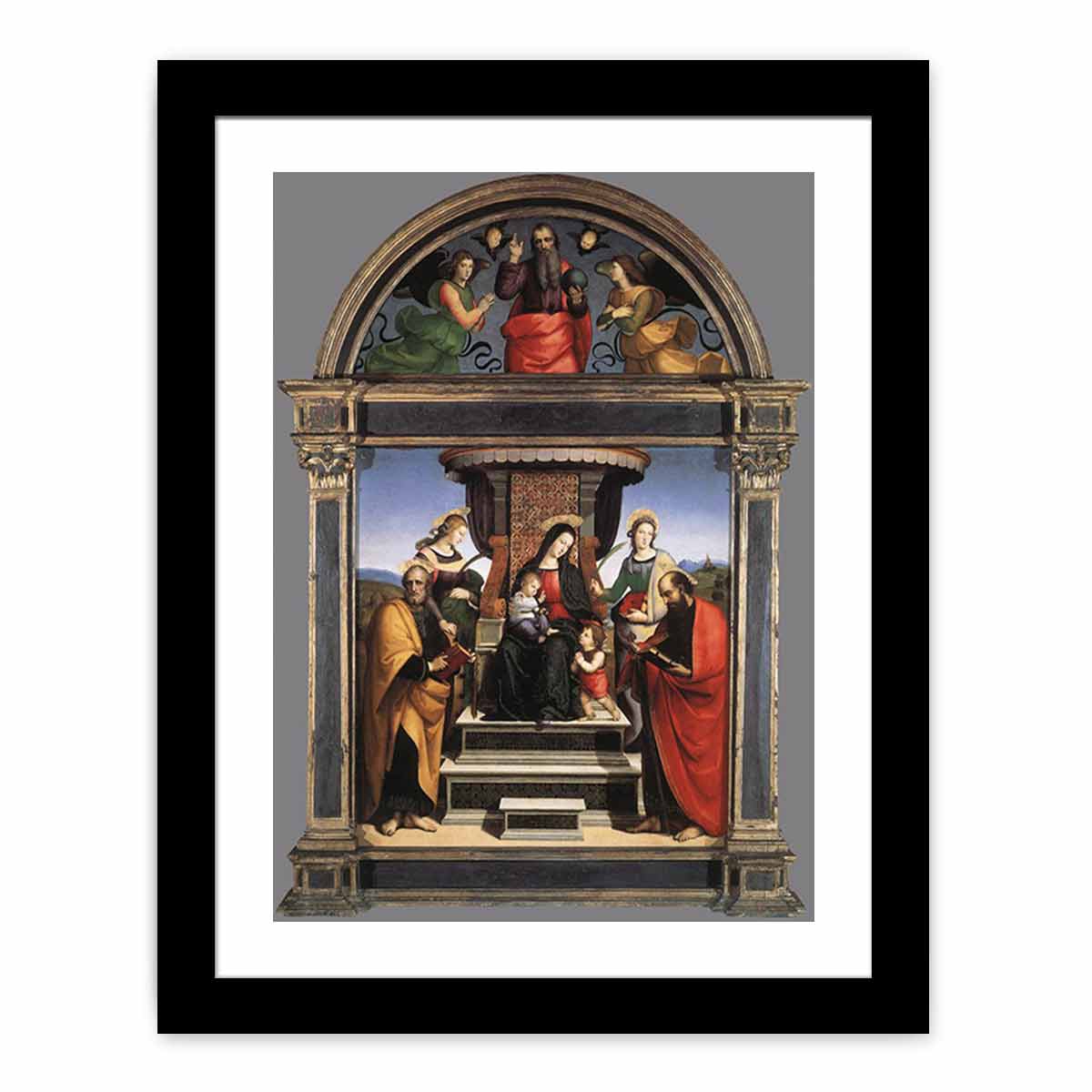 Madonna and Child Enthroned with Saints By Raphael