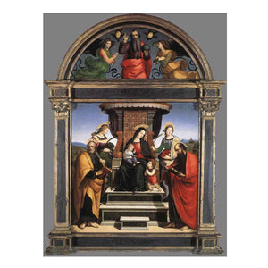Madonna and Child Enthroned with Saints By Raphael