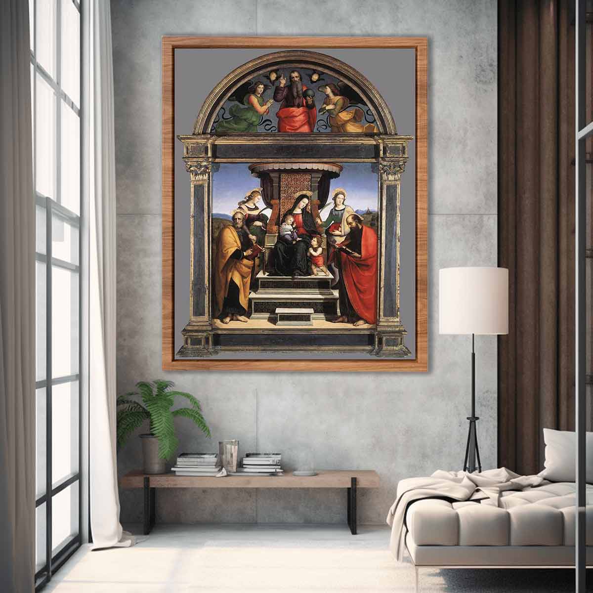 Madonna and Child Enthroned with Saints By Raphael
