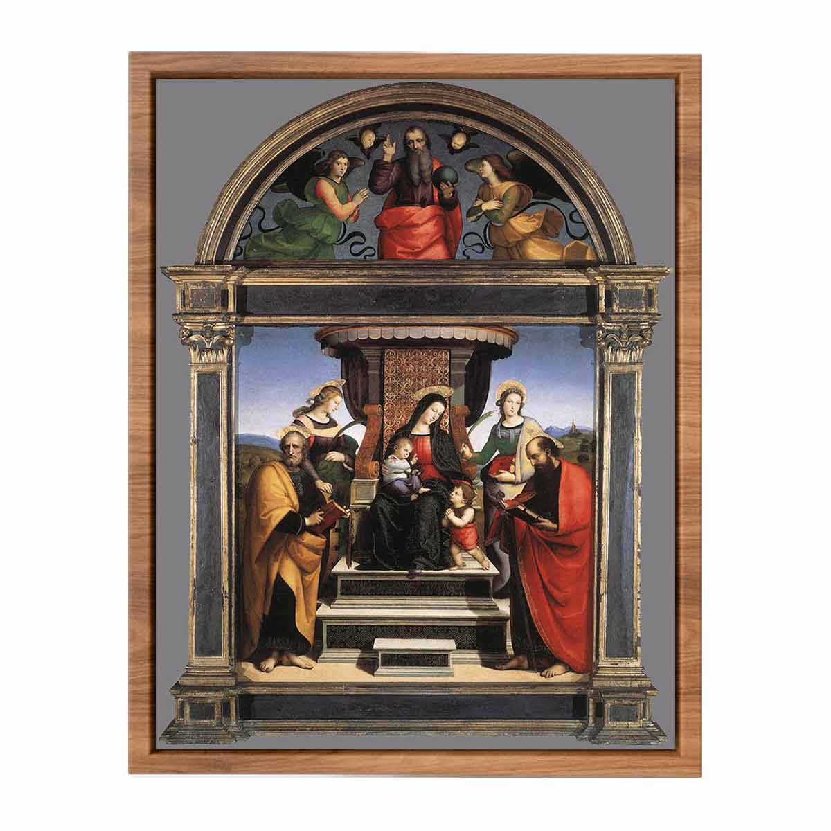 Madonna and Child Enthroned with Saints By Raphael