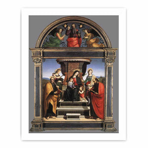 Madonna and Child Enthroned with Saints By Raphael