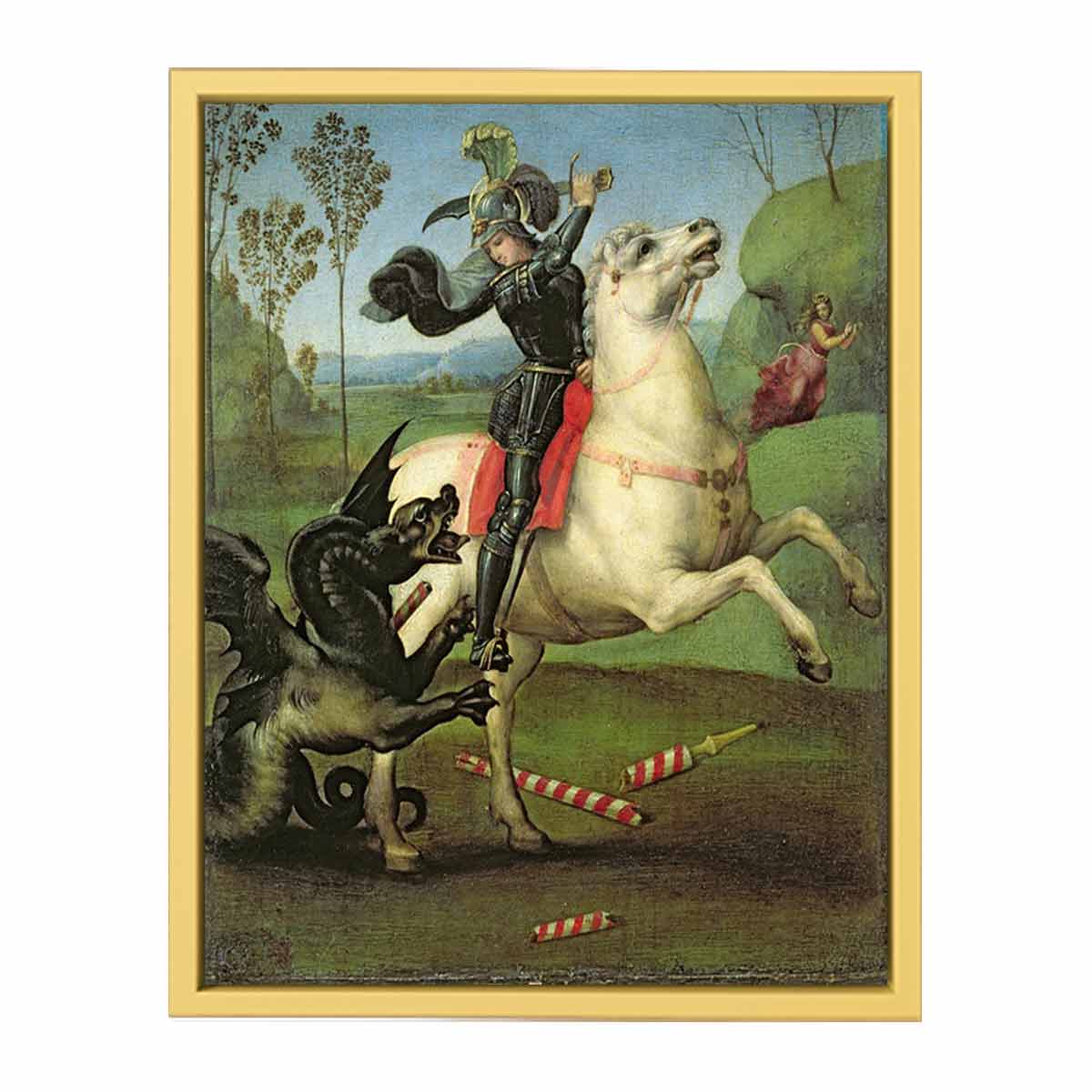 St. George Struggling with the Dragon By Raphael